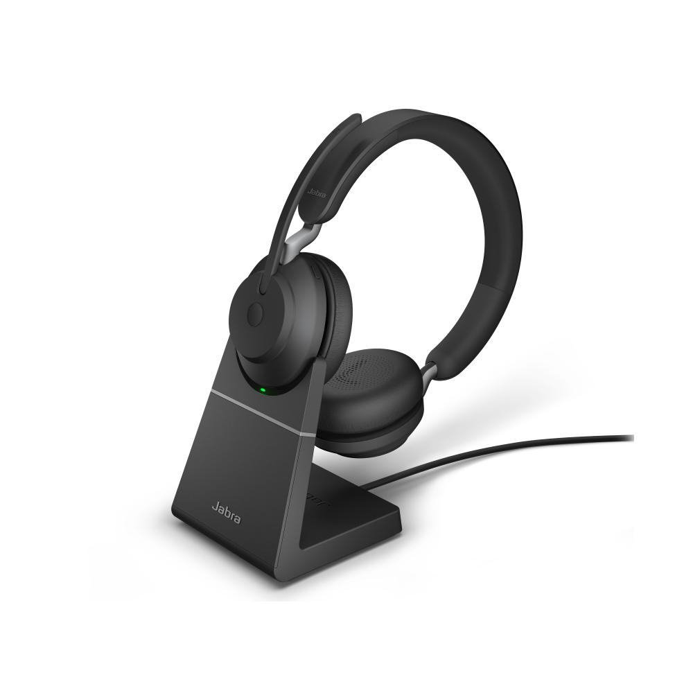 Jabra Evolve2 65 Link380a UC Stereo Stand Black