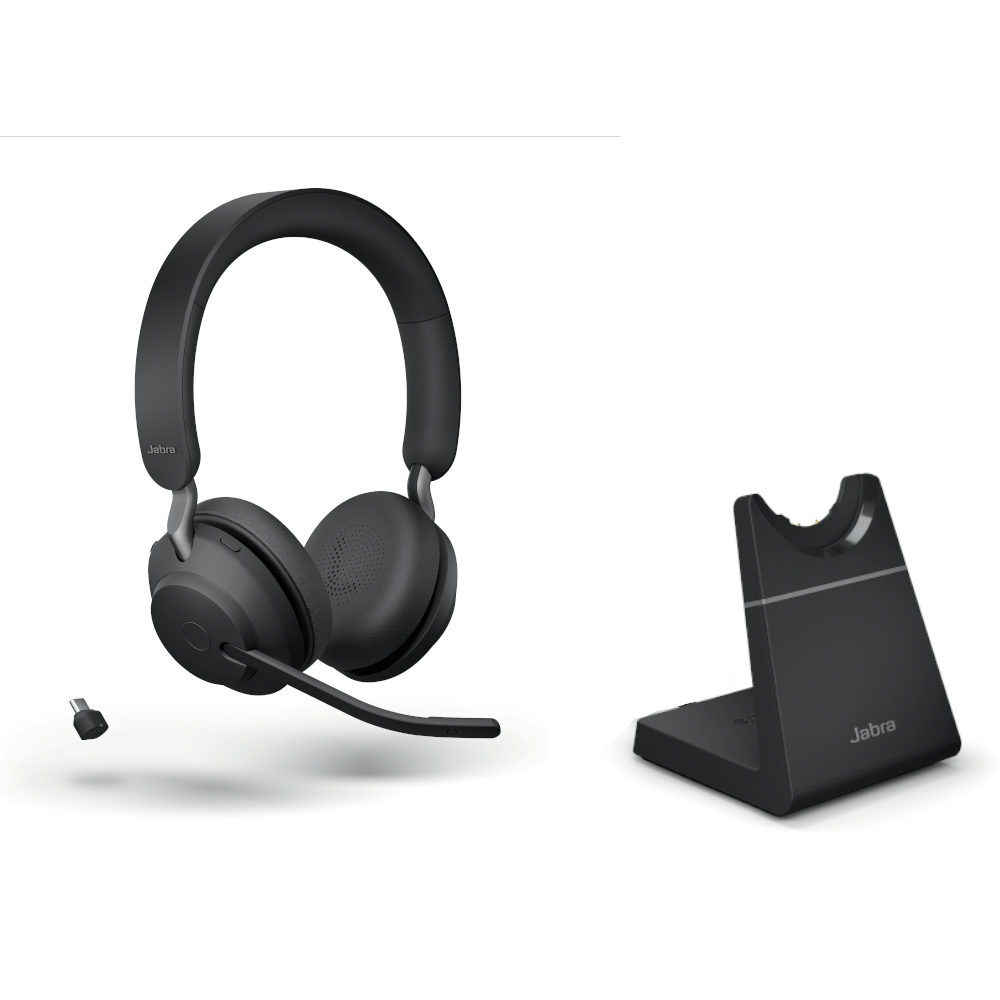 Jabra Evolve2 65 Link380c UC Stereo Stand Black