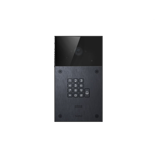Doorphone entry videokit 1 knop + keyboard black alu + color cam. day/night