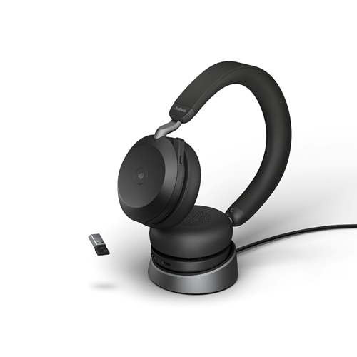 Jabra Evolve2 75 Link380a MS Stereo Stand Black