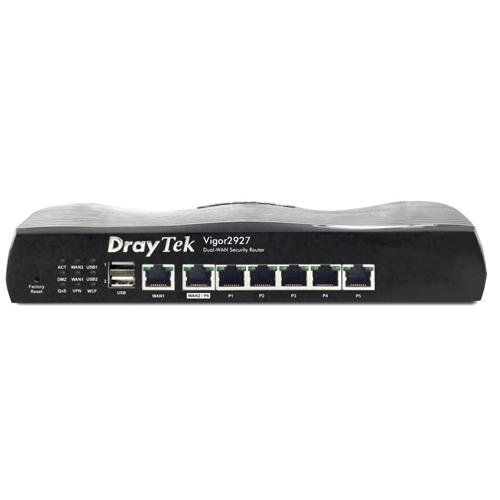 Vigor 2927 Dual Gigabit WAN breedband router 5 Gigabit LAN, 2 USB poorten, 50 VPN LAN-LAN IPSEC