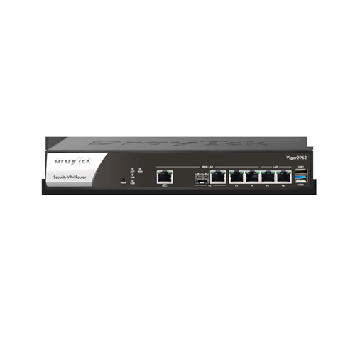Vigor 2962 Dual Gigabit WAN breedband router 4 Gigabit LAN, 200 VPN LAN-LAN IPSEC, IPv6