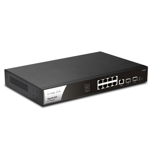 VigorSwitch P2100 10 poorts Gigabit switch 8 poorten Gigabit PoE+